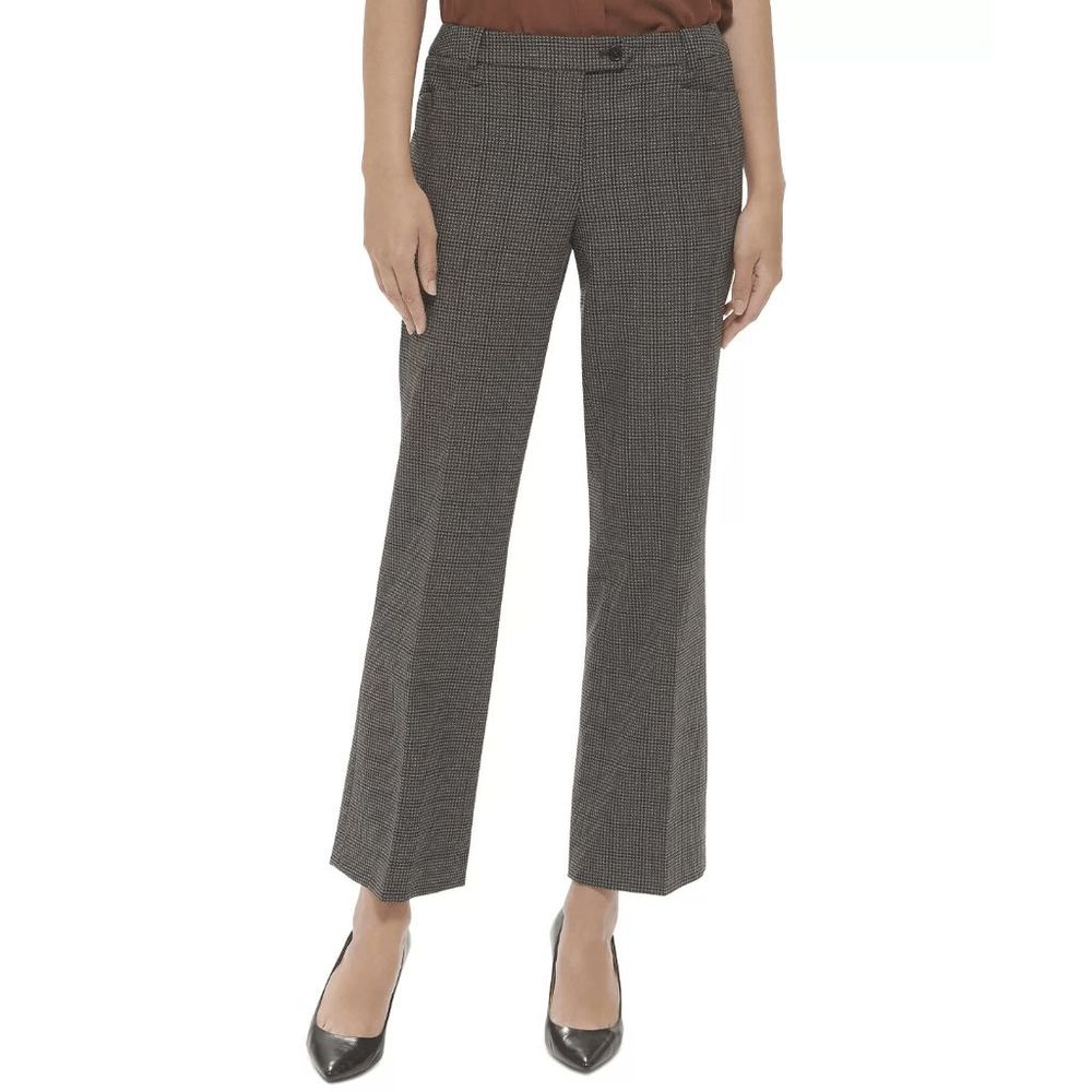 Calvin Klein Women's Petite Plaid Modern-Fit Pants - Tortoise Multi 14P